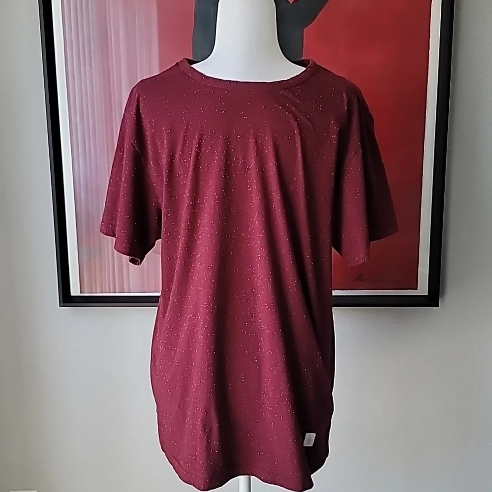 VSOP Men's Short Sleeve Shirt, Size Large, Color Burgundy Speckle